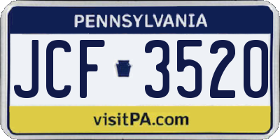 PA license plate JCF3520