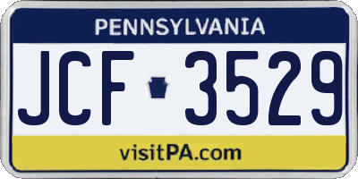PA license plate JCF3529