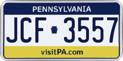 PA license plate JCF3557