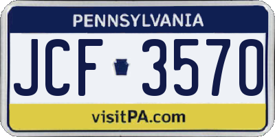 PA license plate JCF3570