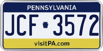 PA license plate JCF3572
