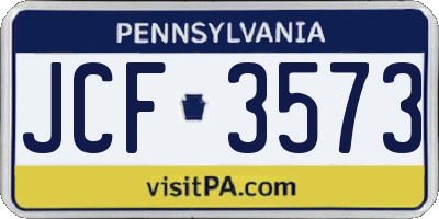 PA license plate JCF3573