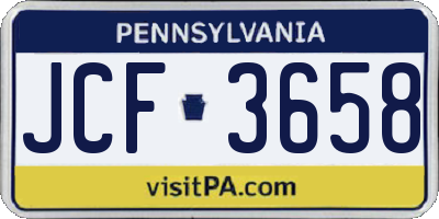 PA license plate JCF3658