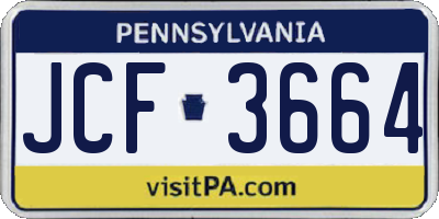PA license plate JCF3664