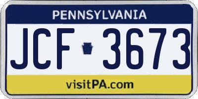 PA license plate JCF3673