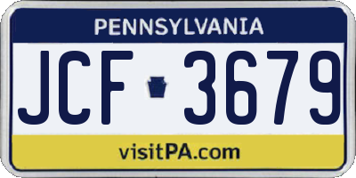 PA license plate JCF3679
