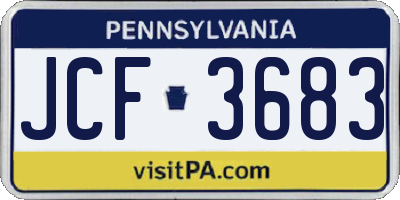 PA license plate JCF3683