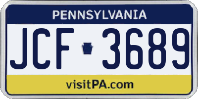 PA license plate JCF3689