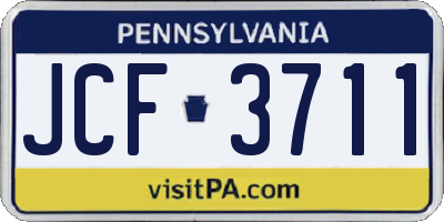 PA license plate JCF3711