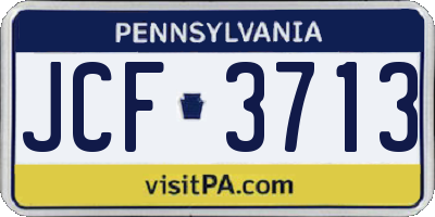 PA license plate JCF3713