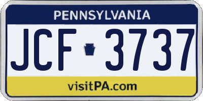 PA license plate JCF3737