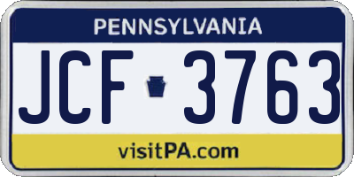 PA license plate JCF3763