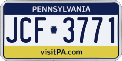 PA license plate JCF3771