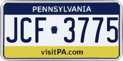 PA license plate JCF3775