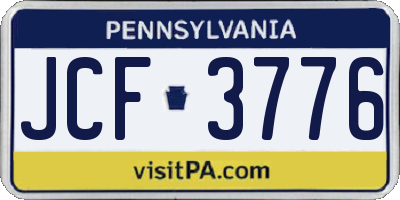 PA license plate JCF3776