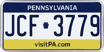PA license plate JCF3779