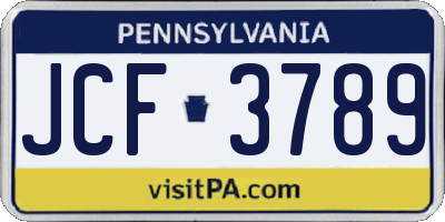 PA license plate JCF3789