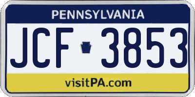 PA license plate JCF3853