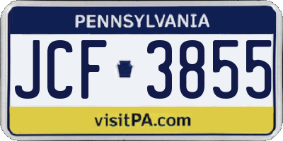 PA license plate JCF3855