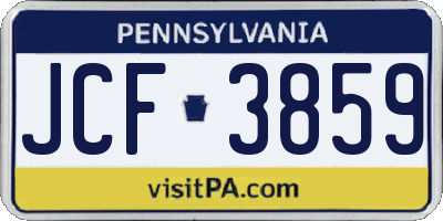 PA license plate JCF3859