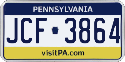 PA license plate JCF3864