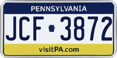 PA license plate JCF3872