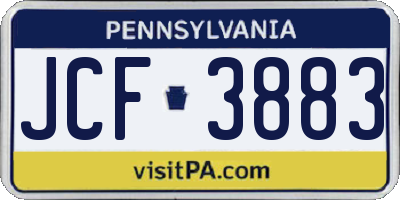 PA license plate JCF3883