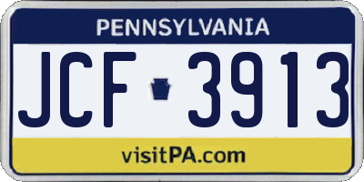 PA license plate JCF3913