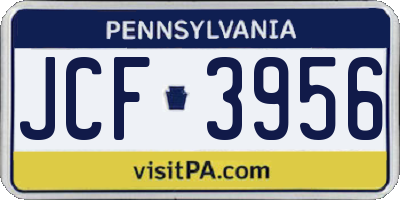 PA license plate JCF3956