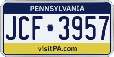 PA license plate JCF3957