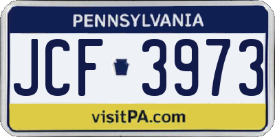 PA license plate JCF3973