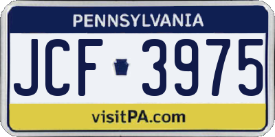 PA license plate JCF3975