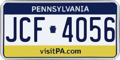 PA license plate JCF4056