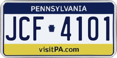 PA license plate JCF4101