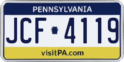 PA license plate JCF4119
