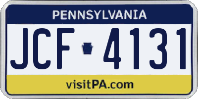 PA license plate JCF4131
