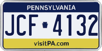 PA license plate JCF4132