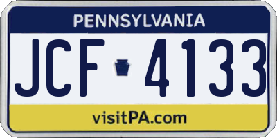 PA license plate JCF4133