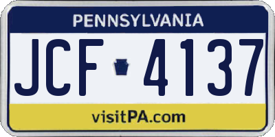 PA license plate JCF4137