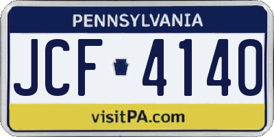 PA license plate JCF4140