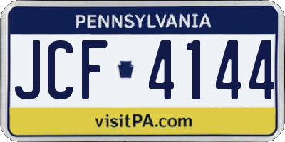 PA license plate JCF4144