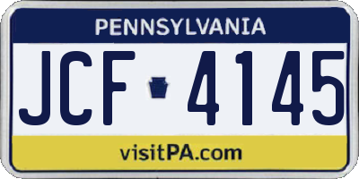 PA license plate JCF4145