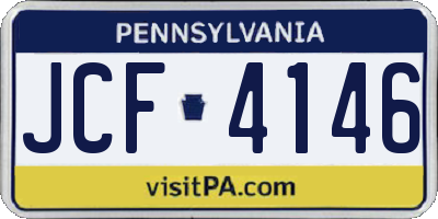 PA license plate JCF4146