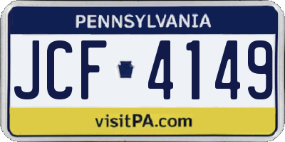 PA license plate JCF4149