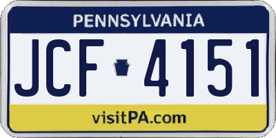 PA license plate JCF4151