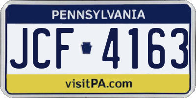PA license plate JCF4163