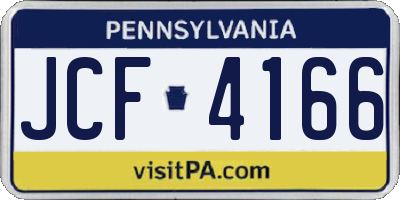 PA license plate JCF4166