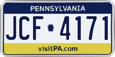 PA license plate JCF4171
