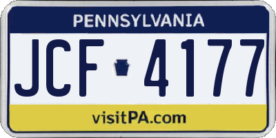 PA license plate JCF4177
