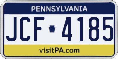 PA license plate JCF4185